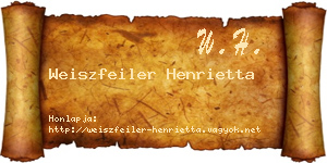 Weiszfeiler Henrietta névjegykártya