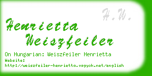 henrietta weiszfeiler business card